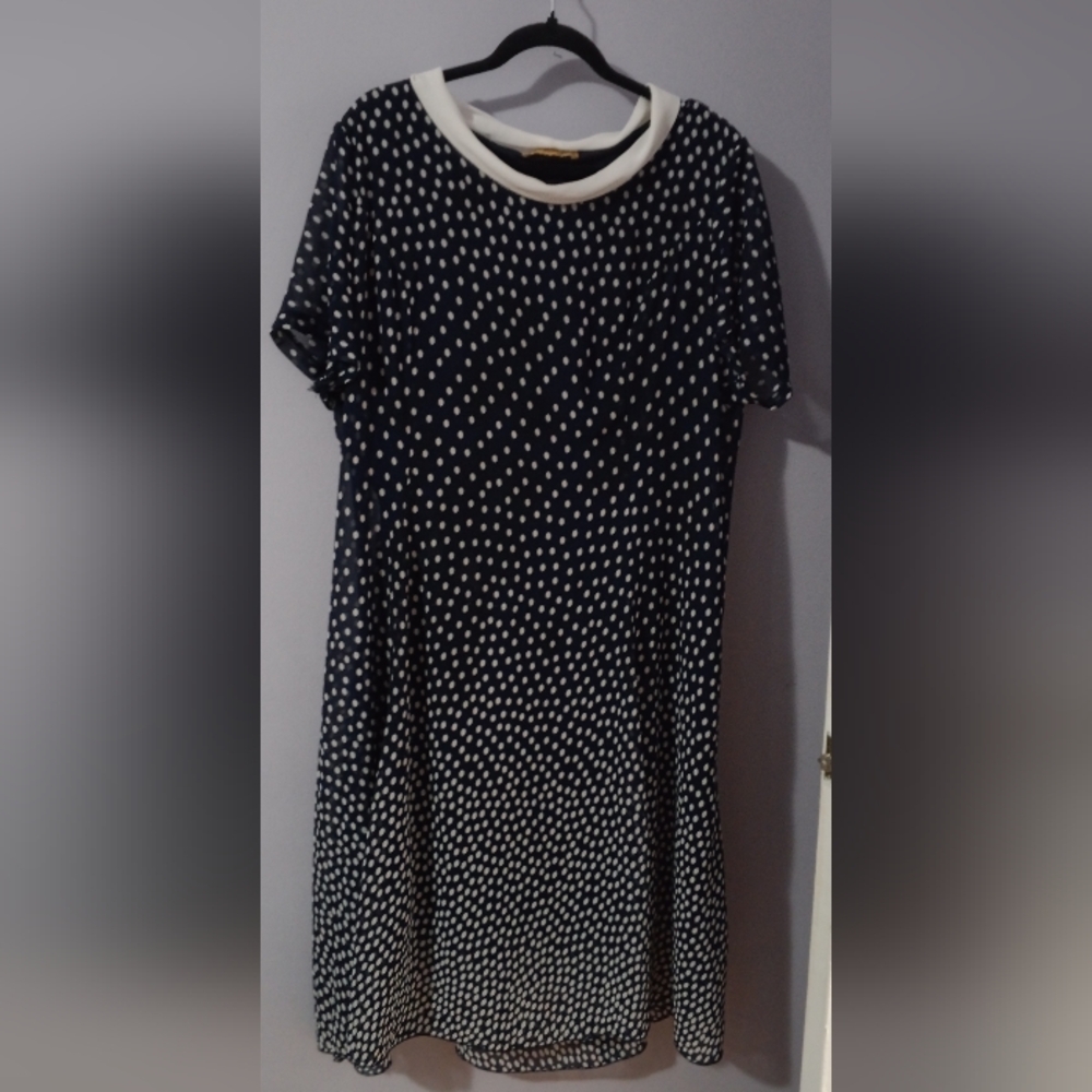 Navy Polka Dot Dress